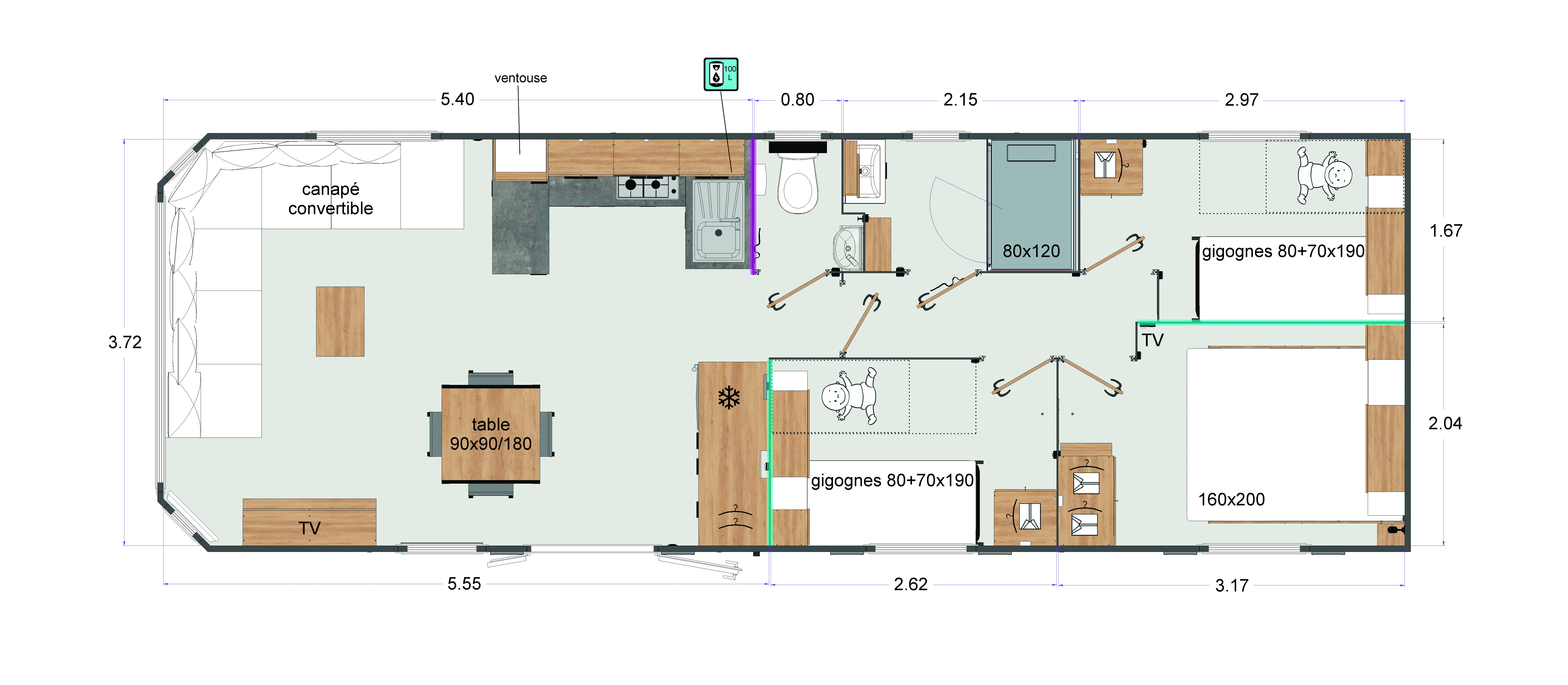 mobil-home Rapidhome - ELITE 1153 - IMPLANTATION