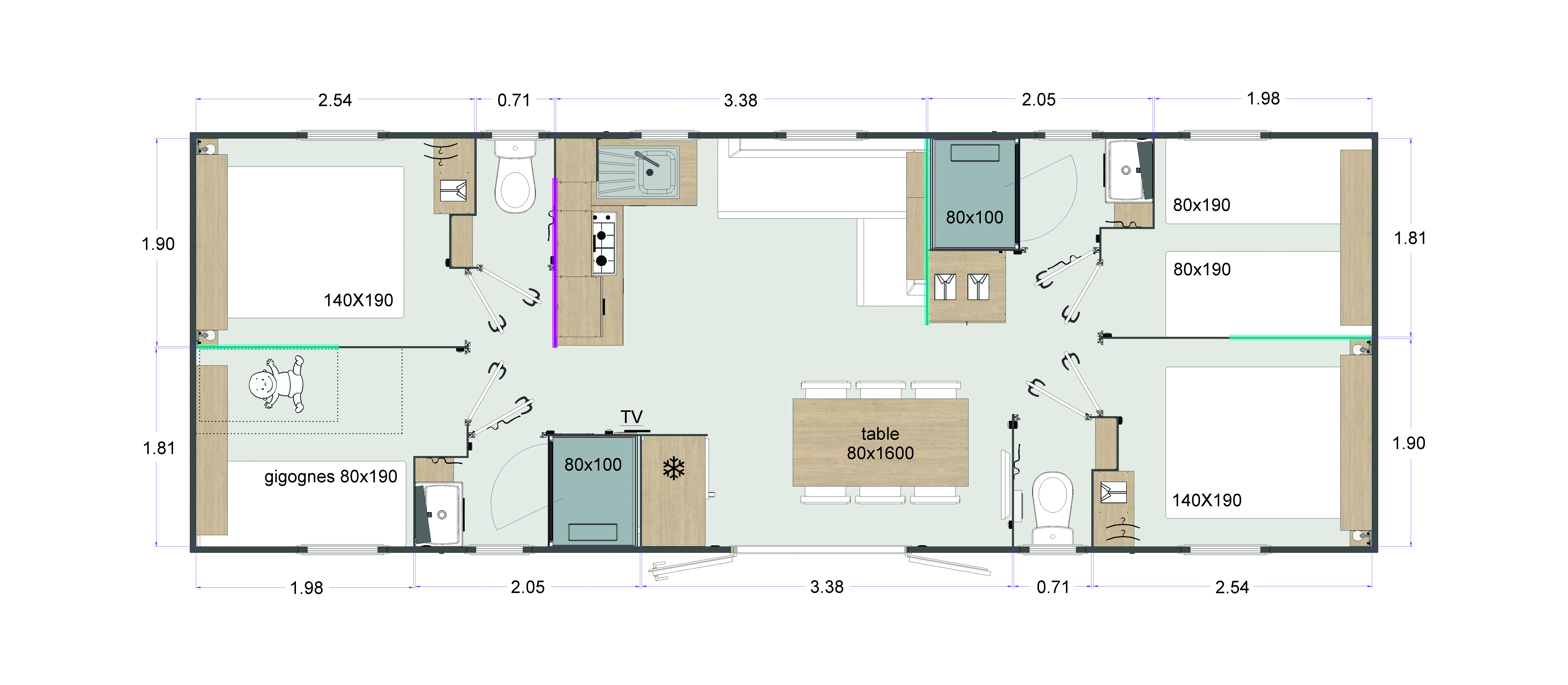 Mobil- home Rapidhome - LODGE 1042 - IMPLANTATION