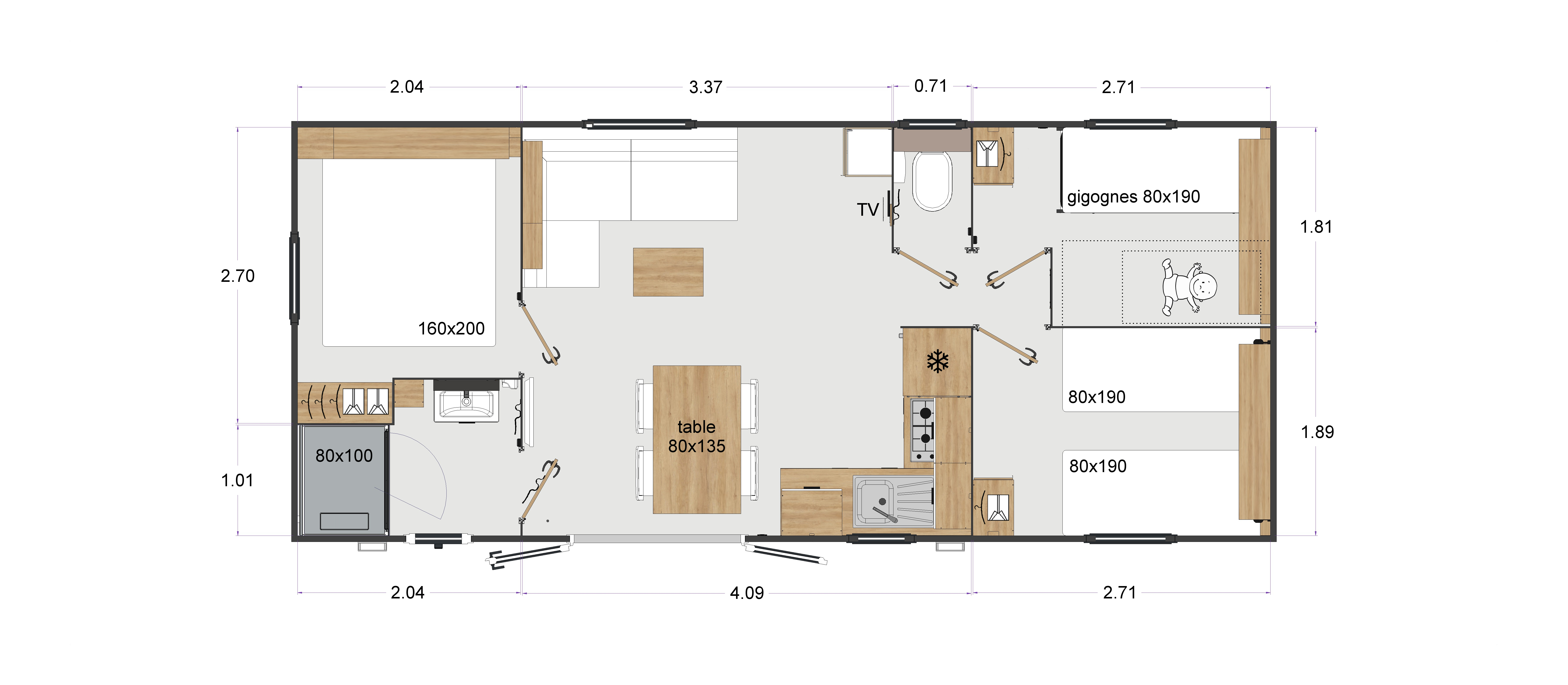 Mobil-home Rapidhome - VP 870 - IMPLANTATION