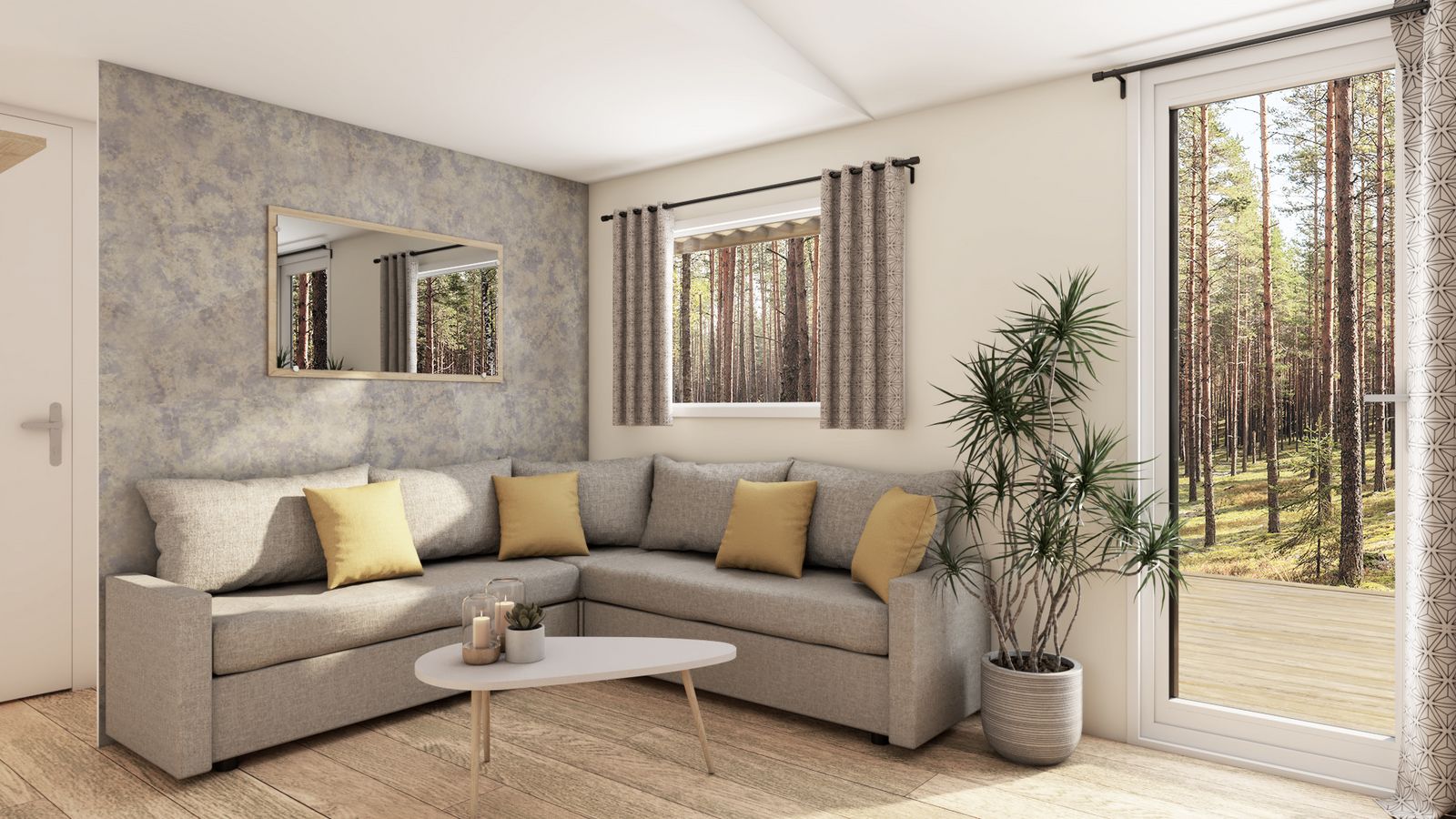 mobil home Inspiration 40 - vue salon