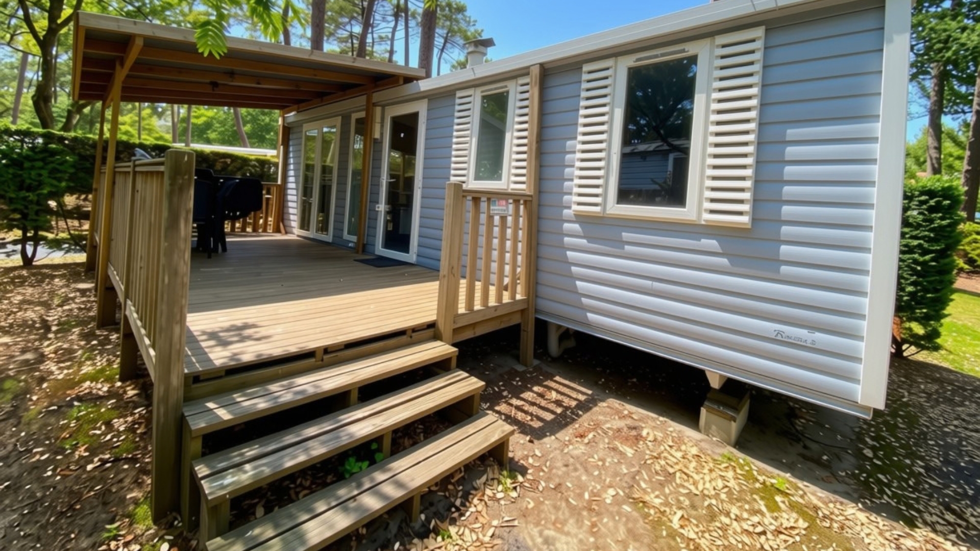 IRM Riviera 3 mobil-home d’occasion en déstockage pour hébergement de saisonniers
